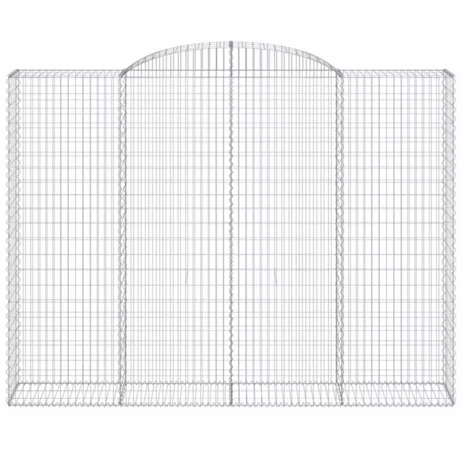 Kaarekujulised gabioonkorvid aiaseinaks, 8 tk, hõbedane tsingitud raud, 300 x 50 x 220/240 cm – 4