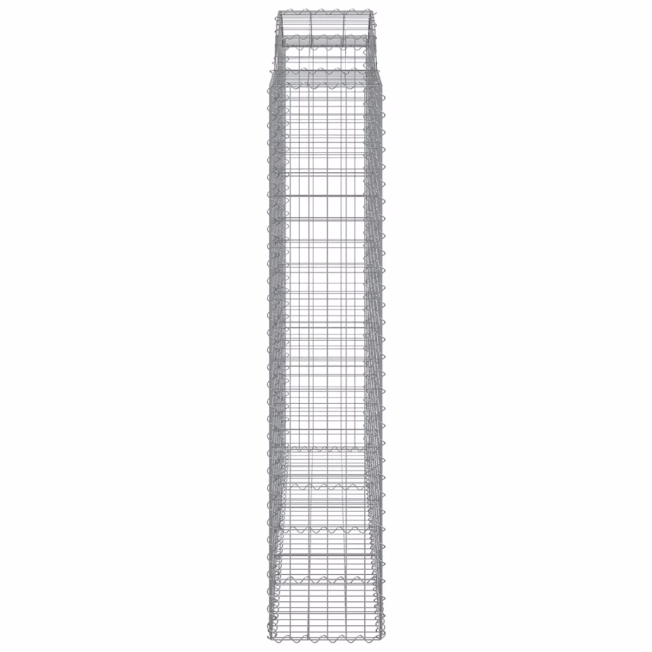Kaarekujulised gabioonkorvid tugiseinaks, 10 tk, hõbedane tsingitud raud, 200 x 50 x 200/220 cm - 5