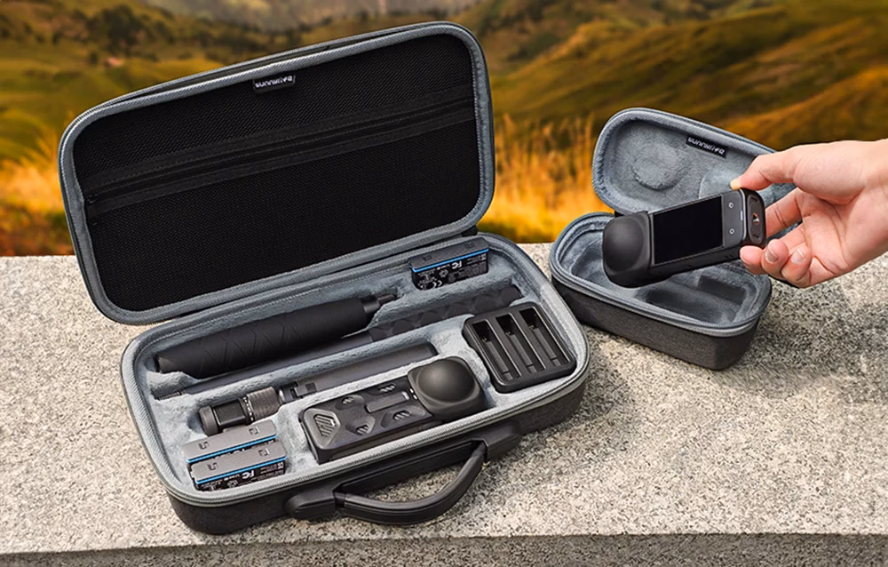 Sunnylife kandekohver Insta360 X4 tarvikutele sisemise lukuga taskuga