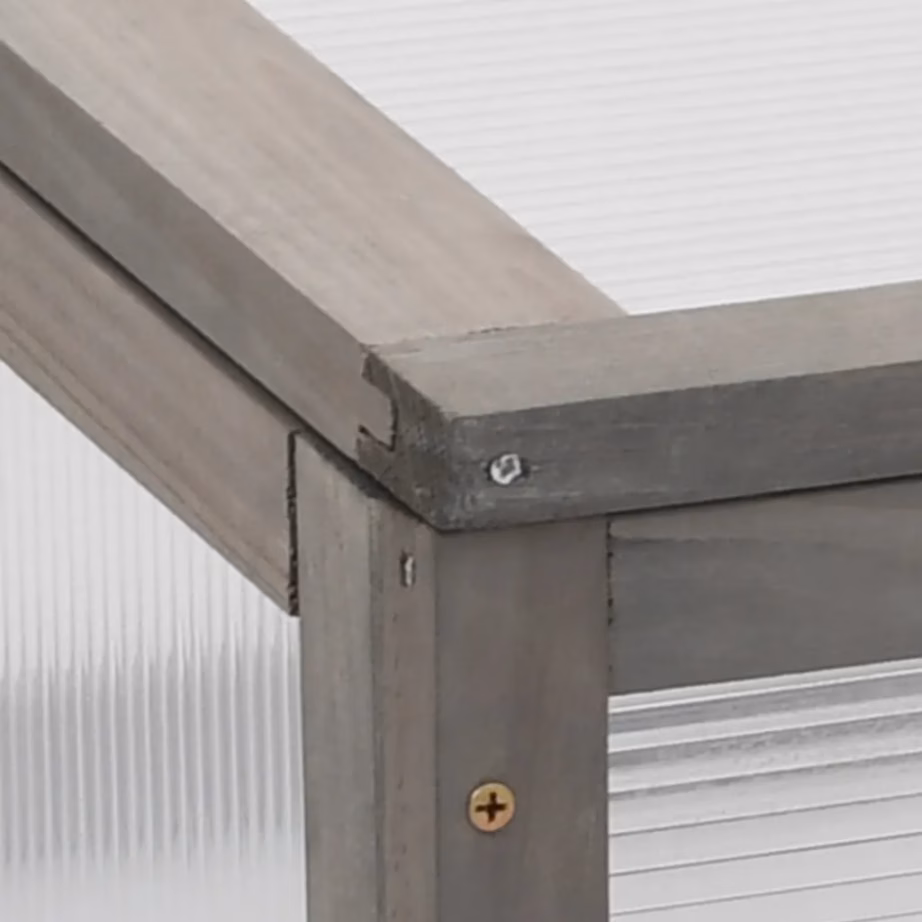 Hall kasvuhoonega taimelava, tugevast nulupuidust, 110 x 54 x 120 cm – 13