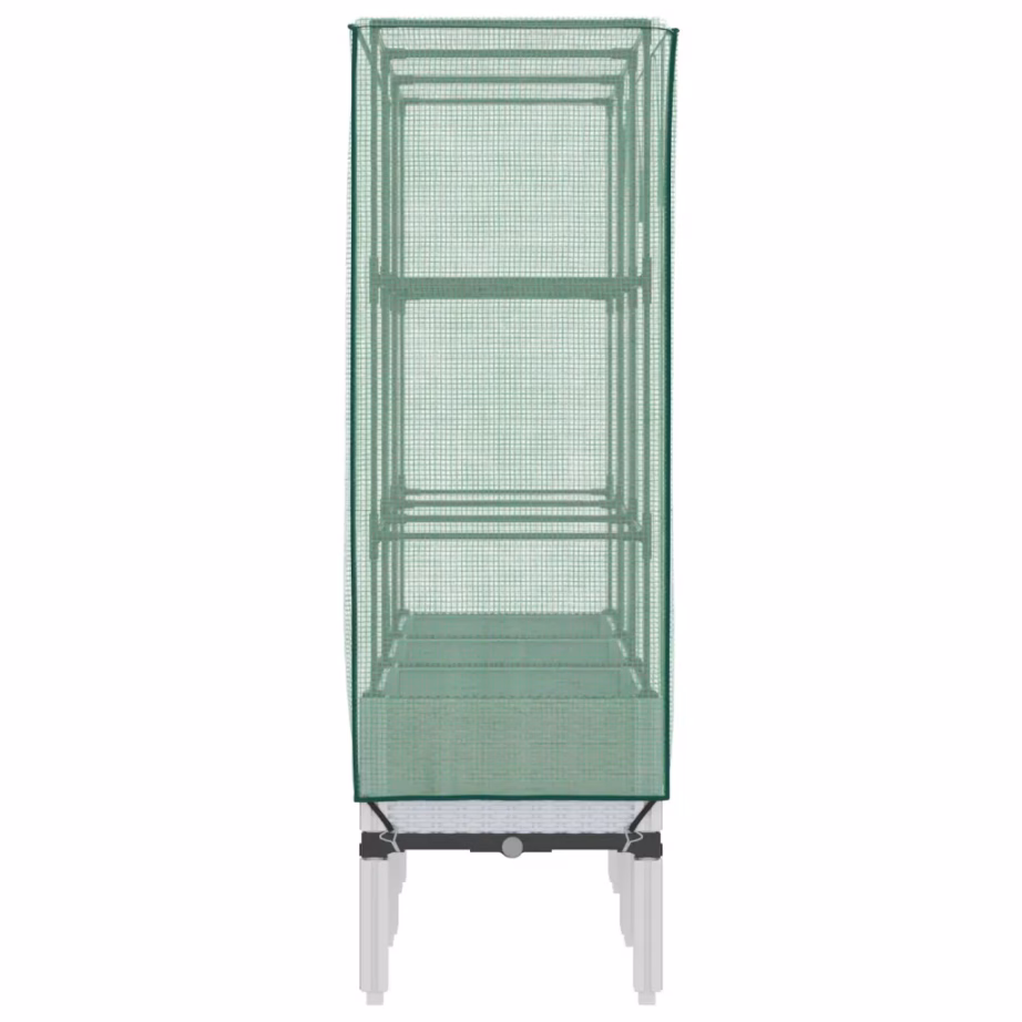 Kasvuhoonekattega kõrgendatud taimekast, rotangiimitatsiooniga, valge, 120 x 40 x 140 cm – 5