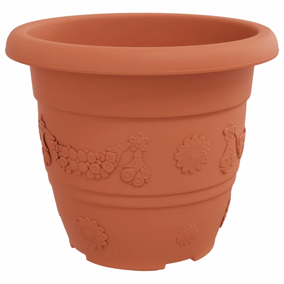 Plastist taimepotid drenaažiavadega, kohviroosa, Ø 26 x 21,5 cm, 6 tk – 6