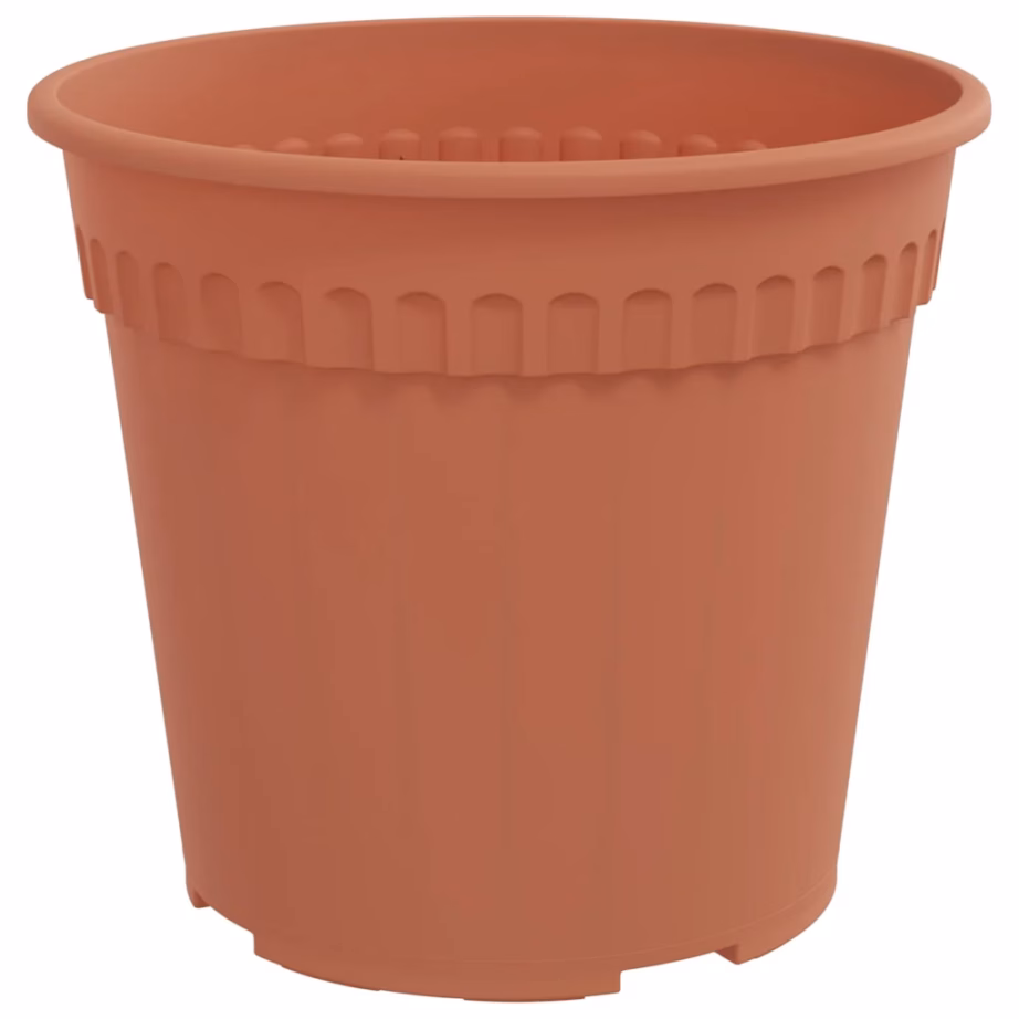 Ümmargused plastlillepotid drenaažiavadega, kohviroosa, 6 tk, Ø 17 x 14 cm – 5