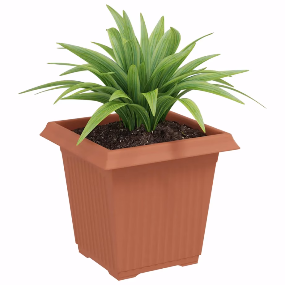 Ruutlillepotid, 6 tk, kohviroosa plastmass, 16 x 16 x 14 cm - 3