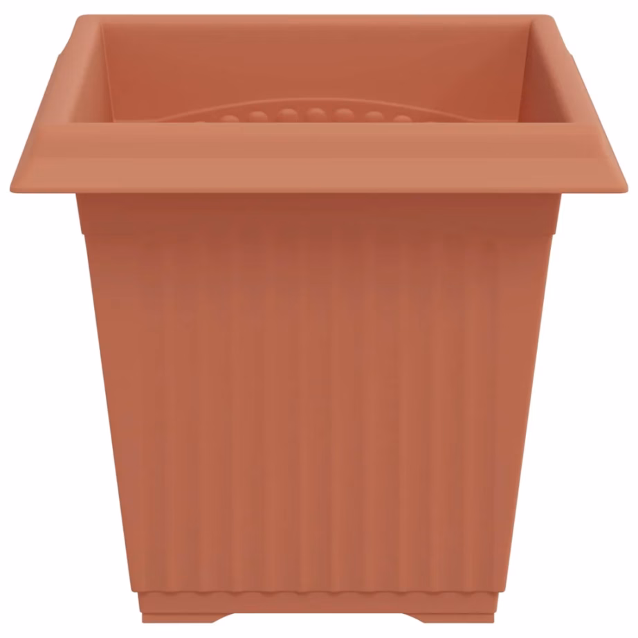 Ruutlillepotid, 6 tk, kohviroosa plastmass, 16 x 16 x 14 cm - 6