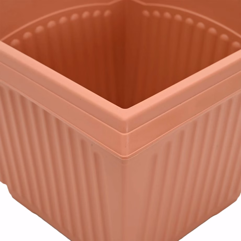 Ruutlillepotid drenaažiavadega, 6 tk, kohviroosa plastist, 23 x 23 x 17,5 cm – 8