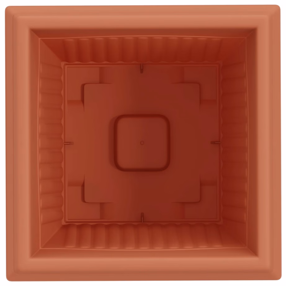 Ruutlillepotid äravooluaukudega, kohviroosa plast, 6 tk, 38 x 38 x 30 cm – 7