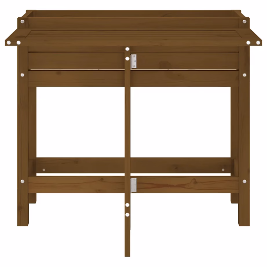 Kokkupandava lauaplaadiga kõrgendatud taimekast, meekarva männipuit, 84 x 73 x 75 cm – 4