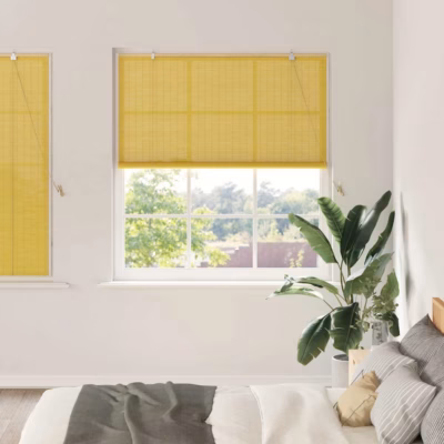 Bambusest kollane rulookardin 140 x 160 cm