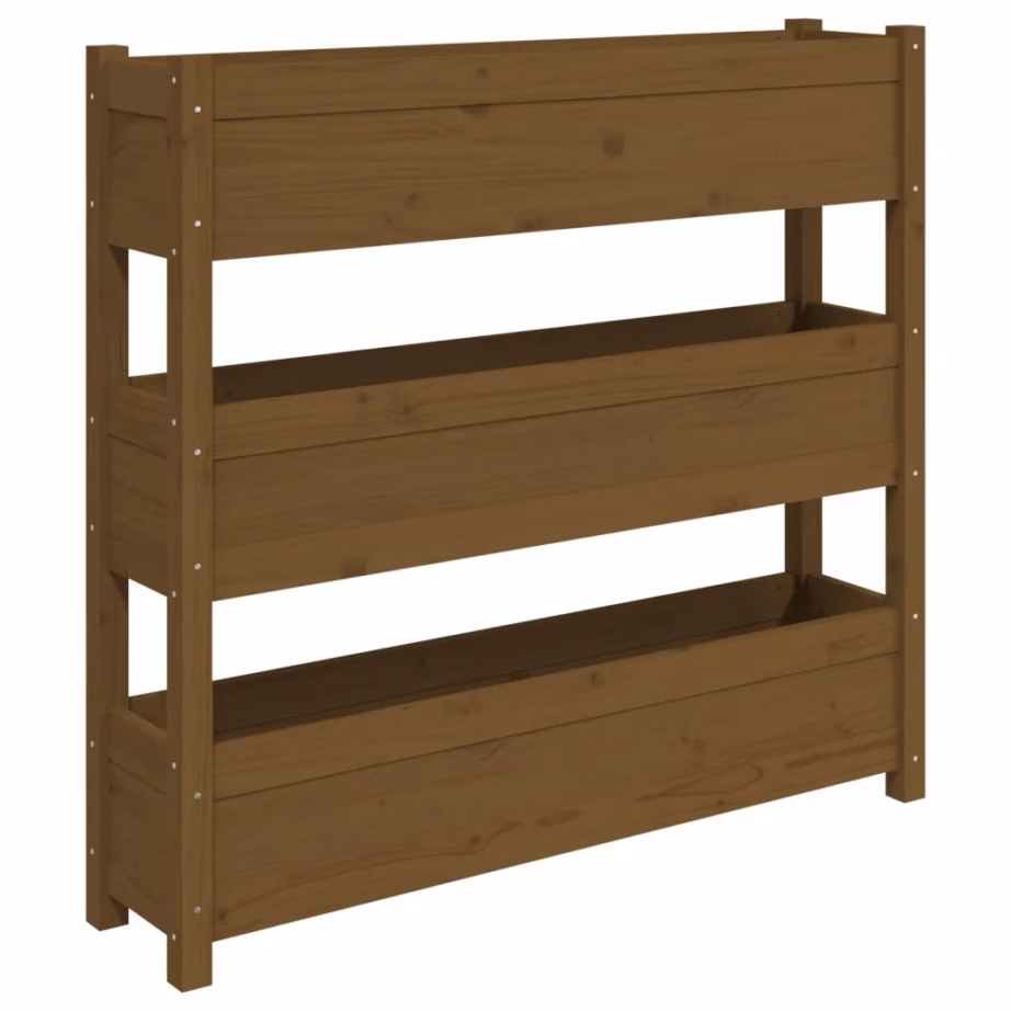 Kolmekorruseline taimekast männipuidust, meekarva, 112 x 25 x 104,5 cm – 2