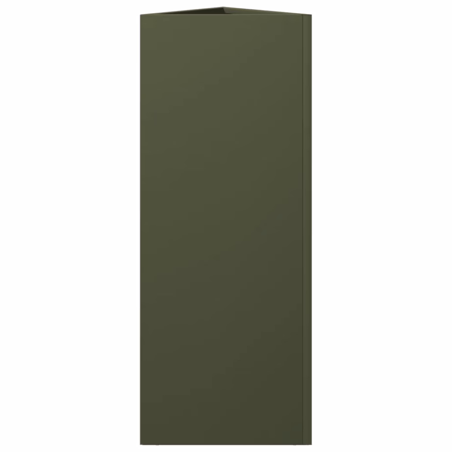 Kolmnurkne terasest aia taimekast põhjaga, oliiviroheline, 30 x 26 x 75 cm – 5