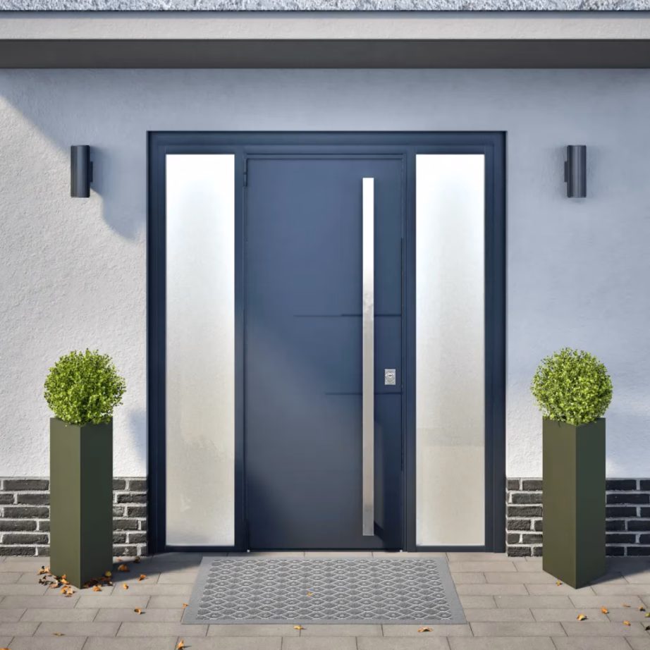 Kolmnurksed aia taimekastid põhjaga, 2 tk, oliiviroheline teras, 30 x 26 x 75 cm – 3