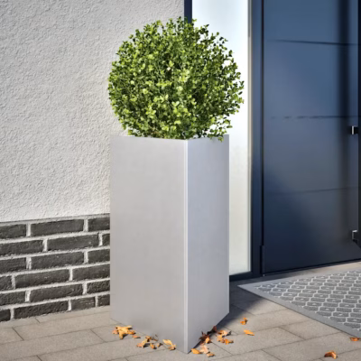 Aia kolmnurksed taimekastid põhjaga, 2 tk, tsingitud teras, hõbedane, 50 x 43 x 75 cm