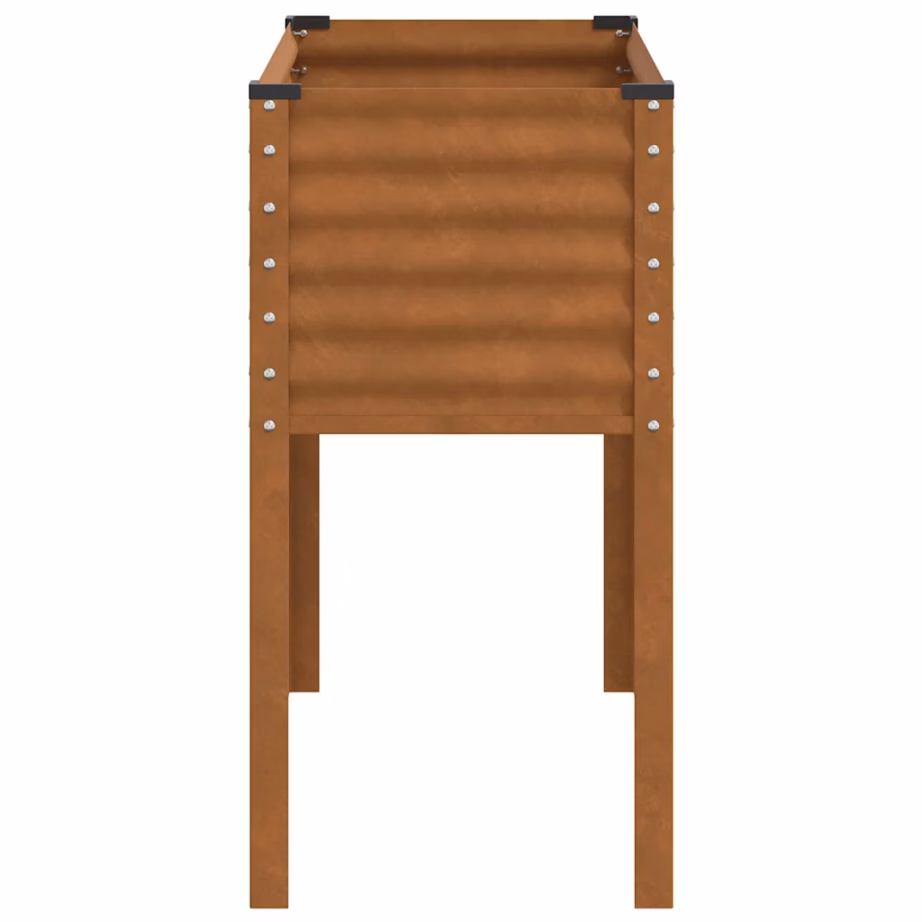 Kõrge aia lillekast ilmastikukindlast terasest, pruun, 100 x 45 x 90 cm – 5