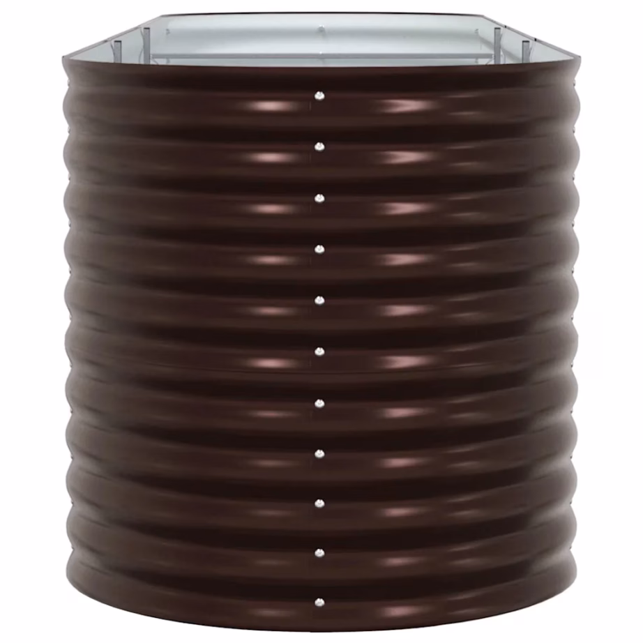 Kõrge aiapeenar pruunist terasest, 320 x 80 x 81 cm – 7