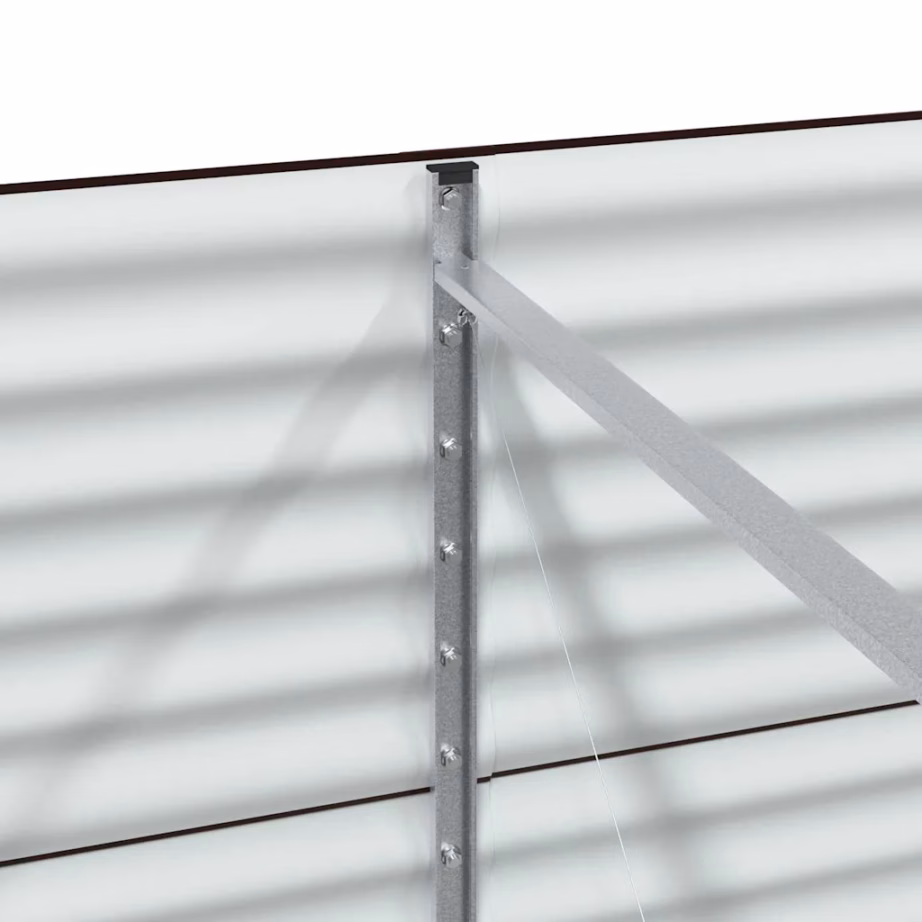 Kõrge aiapeenar pruunist terasest, 320 x 80 x 81 cm – 9