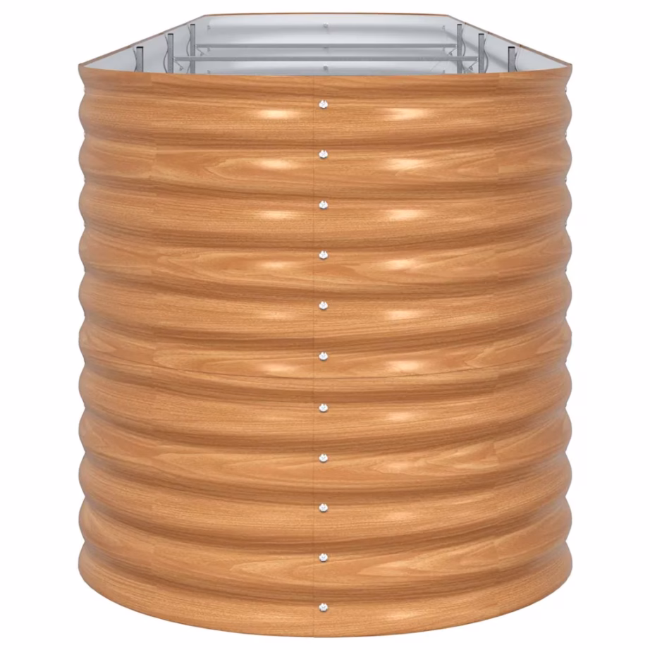 Kõrge aiapeenar pruunist terasest, 400 x 80 x 81 cm – 6