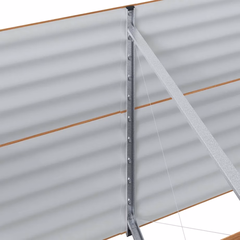 Kõrge aiapeenar pruunist terasest, 400 x 80 x 81 cm – 8