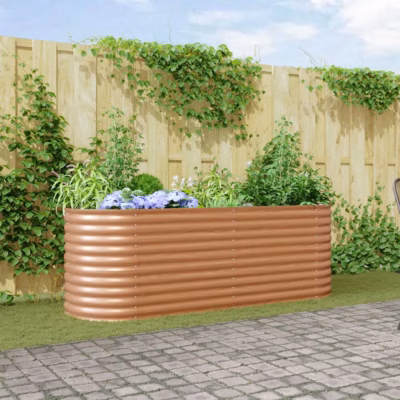 Kõrge aiapeenar pruunist terasest, 240 x 80 x 81 cm