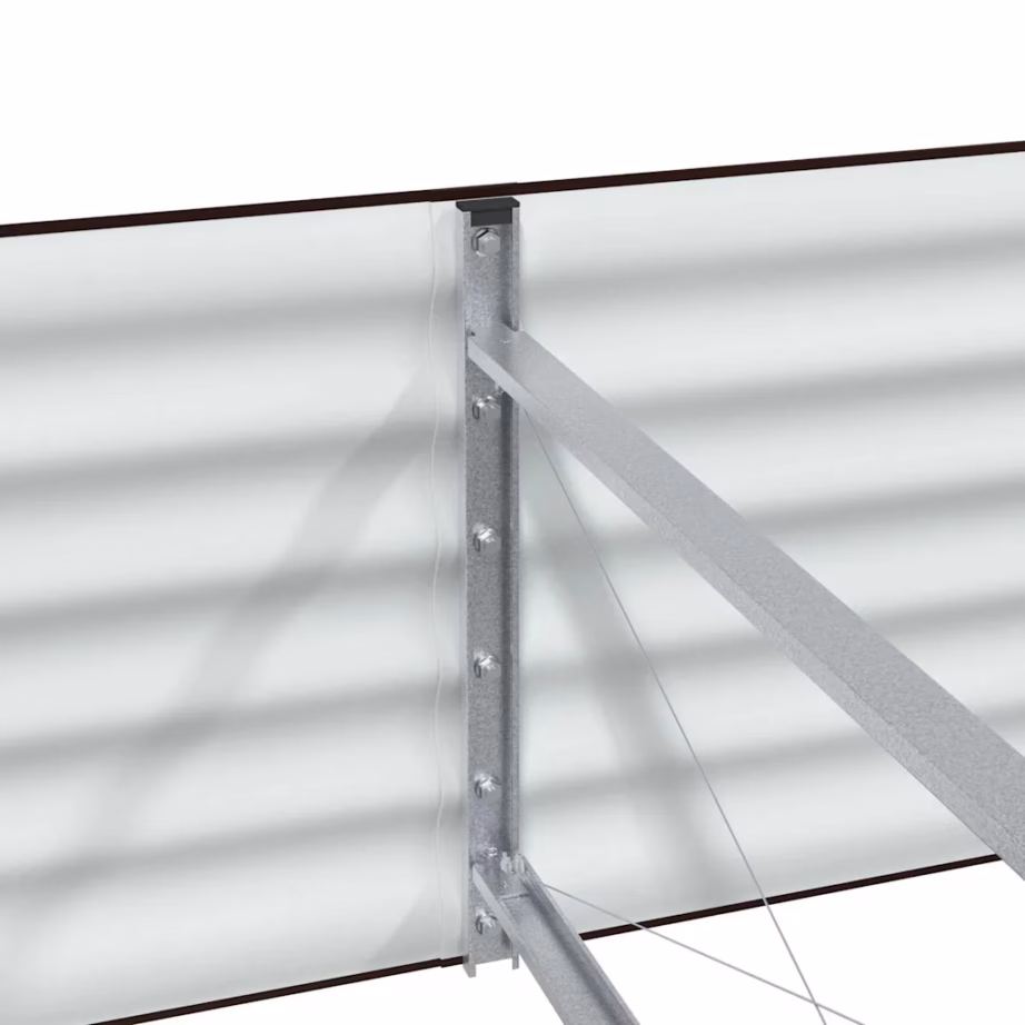 Kõrge aiapeenar pruunist terasest, 240 x 80 x 44 cm – 9