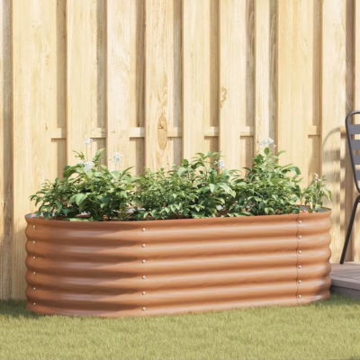 Kõrge aiapeenar pruunist terasest, 160 x 80 x 44 cm