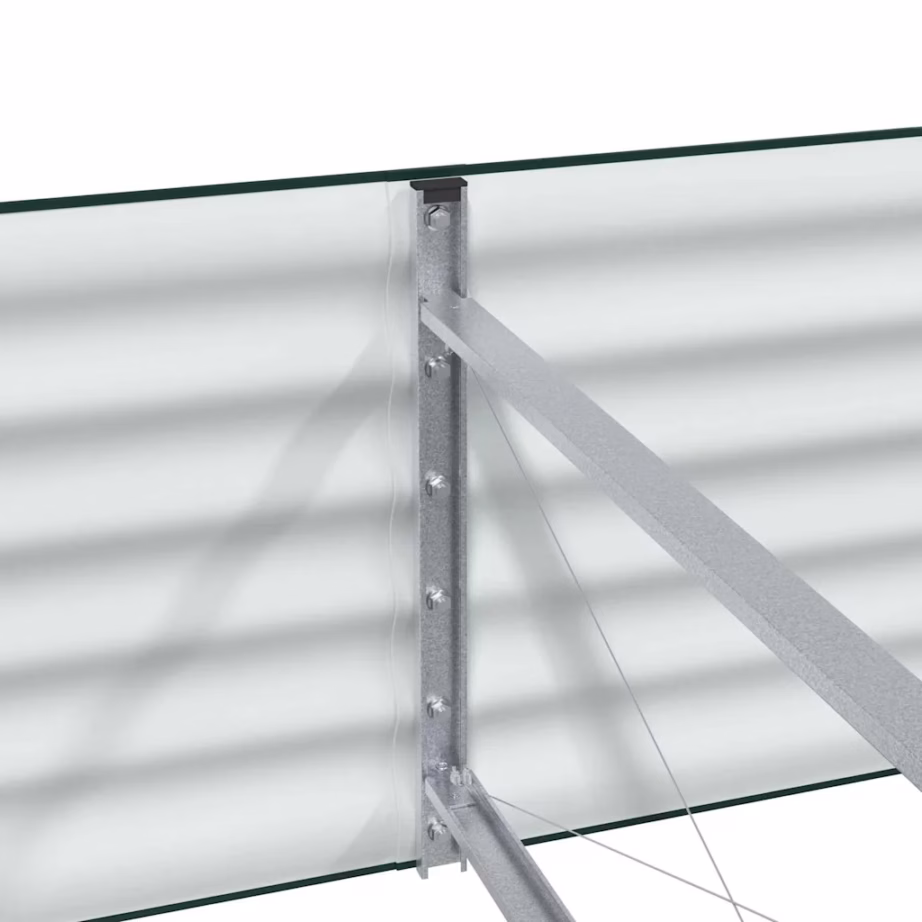 Kõrge aiapeenar, roheline teras, 400 x 80 x 44 cm – 9