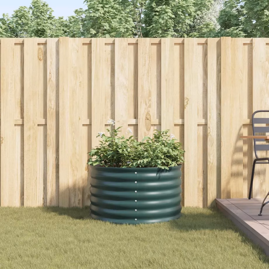 Kõrge aiapeenar terasest, roheline, 80 x 80 x 44 cm – 4