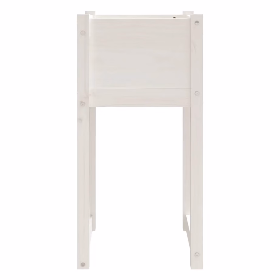 Kõrge männipuidust taimekast rõdule ja aeda, valge, 40 x 40 x 81 cm – 4