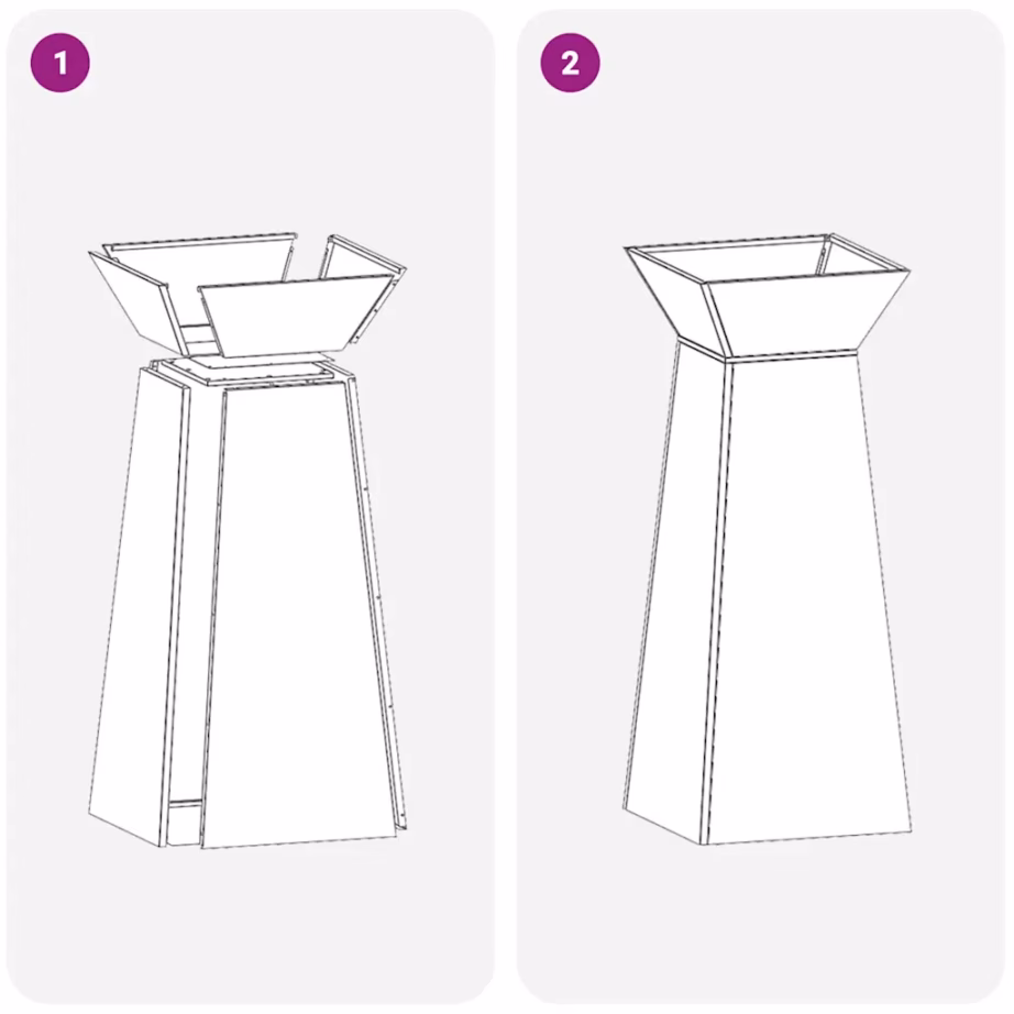 Kõrge sambakujuline aiapott, must, 40 x 40 x 100 cm – 10