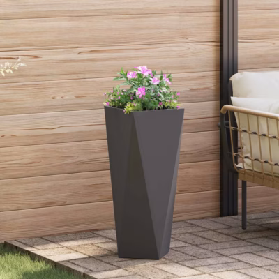 Kõrge terasest taimekast, must, 30 x 30 x 75 cm