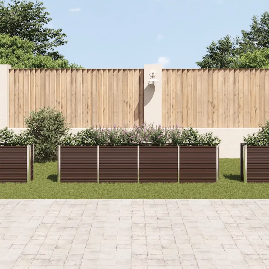 Kõrge peenrakast tsingitud terasest, pruun, 320 x 40 x 77 cm – 3