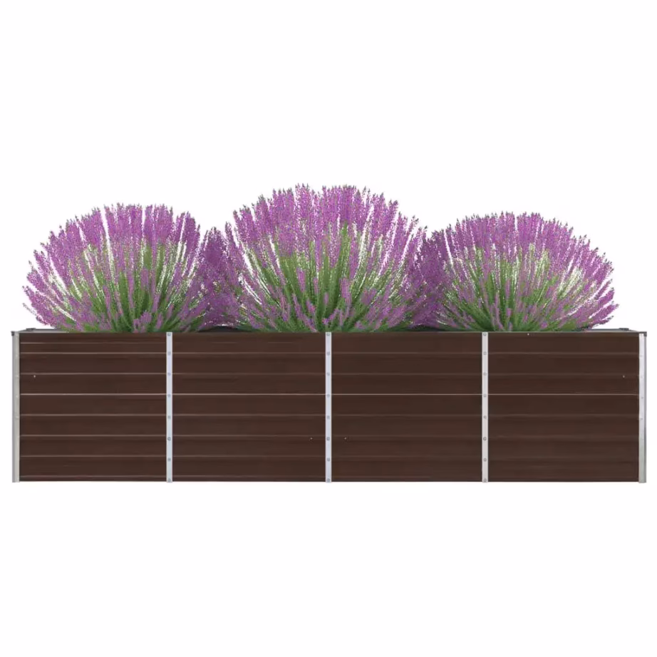 Kõrge peenrakast tsingitud terasest, pruun, 320 x 40 x 77 cm – 4