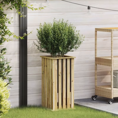 Kõrge pruun istutuskast immutatud männipuidust, 33 x 33 x 65 cm