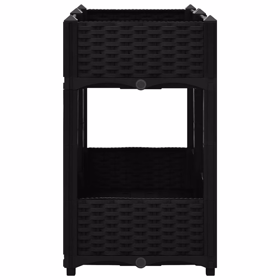 Kõrge taimekast 2 riiuliga, must polüpropüleen, 80 x 40 x 71 cm – 4