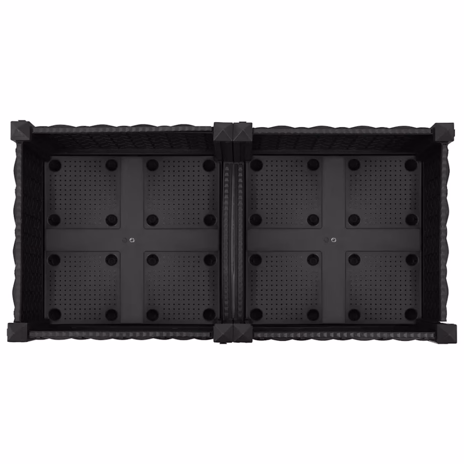 Kõrge taimekast 2 riiuliga, must polüpropüleen, 80 x 40 x 71 cm – 5