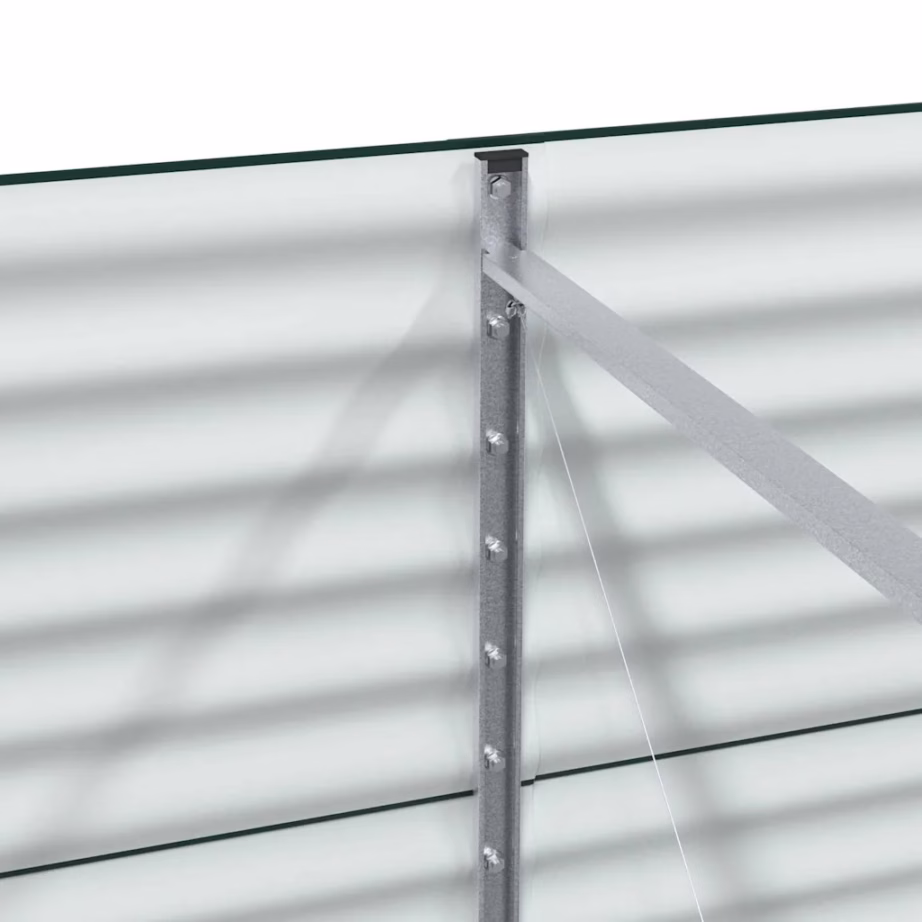 Kõrge aiapeenar, roheline teras, 400 x 80 x 81 cm – 9