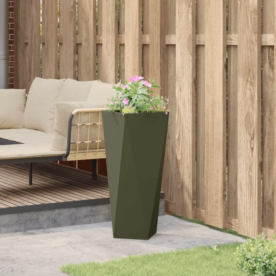 Kõrge terasest taimekast, oliivroheline, 30 x 30 x 75 cm – 4