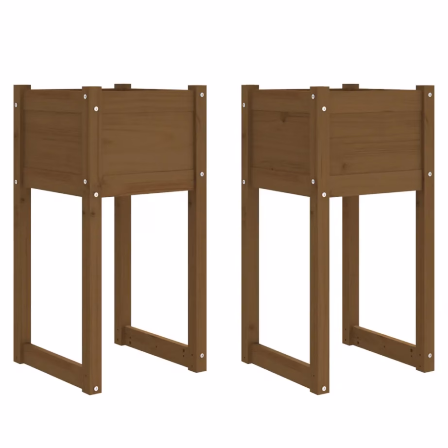 Kõrged taimekastid 2 tk, meekarva männipuidust, 40 x 40 x 81 cm – 2