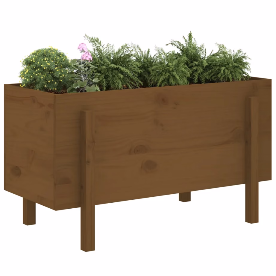 Kõrgendatud aia taimelava meekarva männipuidust, 101 x 50 x 57 cm – 3