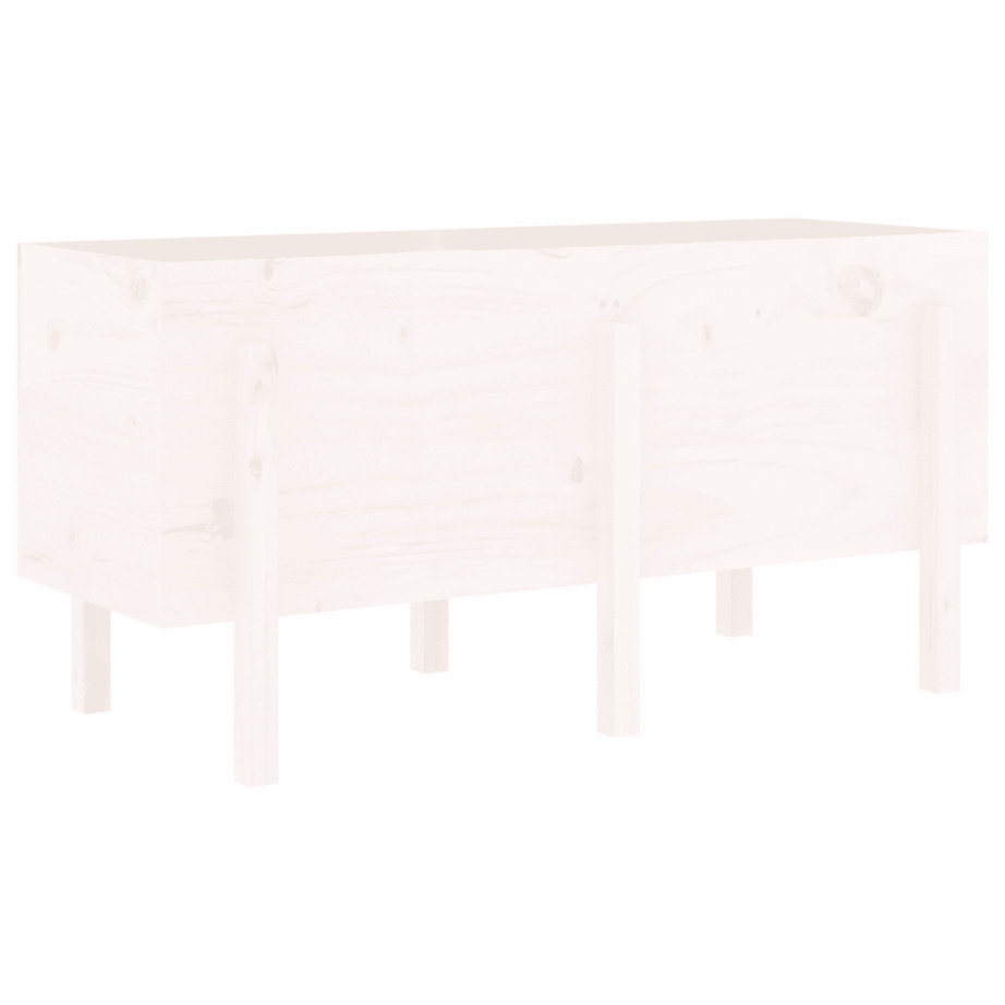 Kõrgendatud aia taimelava, valge männipuidust, 121 x 50 x 57 cm – 2