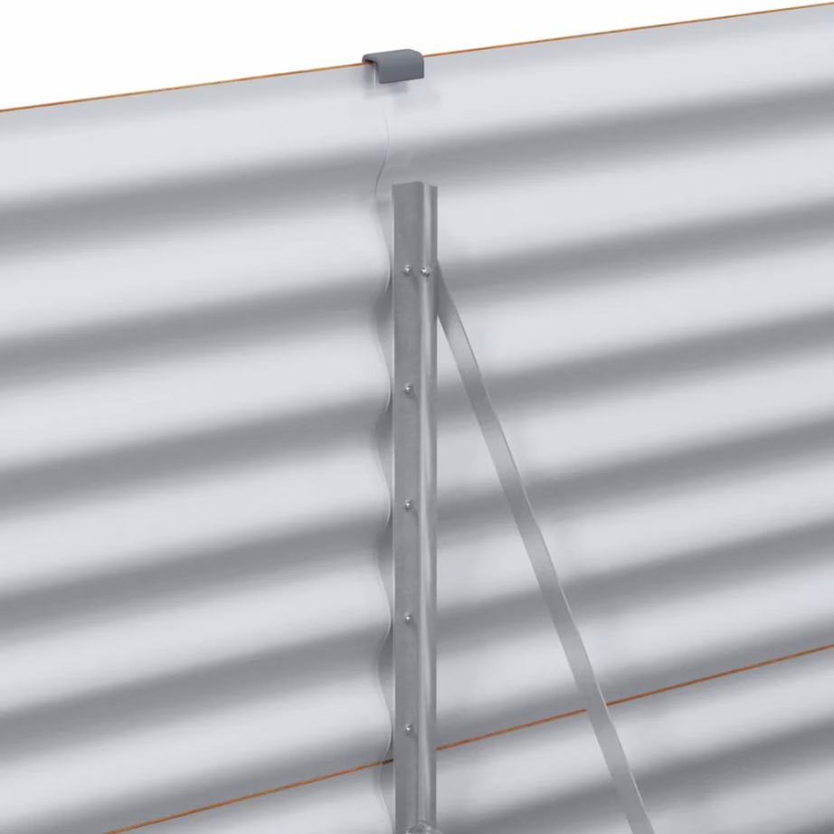 Kõrgendatud aiakast tsingitud terasest, helepruun, 582 x 50 x 68 cm – 10