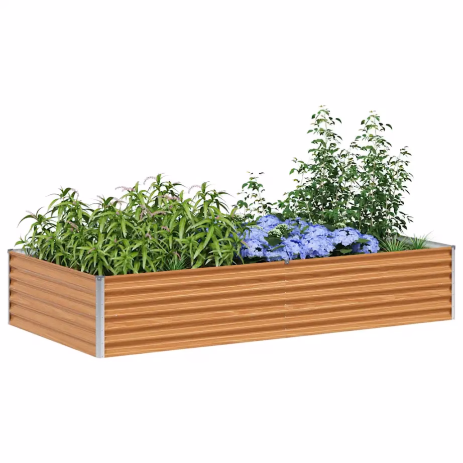 Kõrgendatud aiakast, tsingitud teras, helepruun, 195 x 100 x 36 cm – 3
