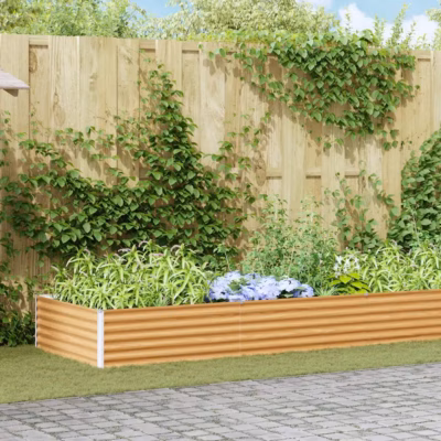 Kõrgendatud aiakast tsingitud terasest, helepruun, 485 x 100 x 36 cm