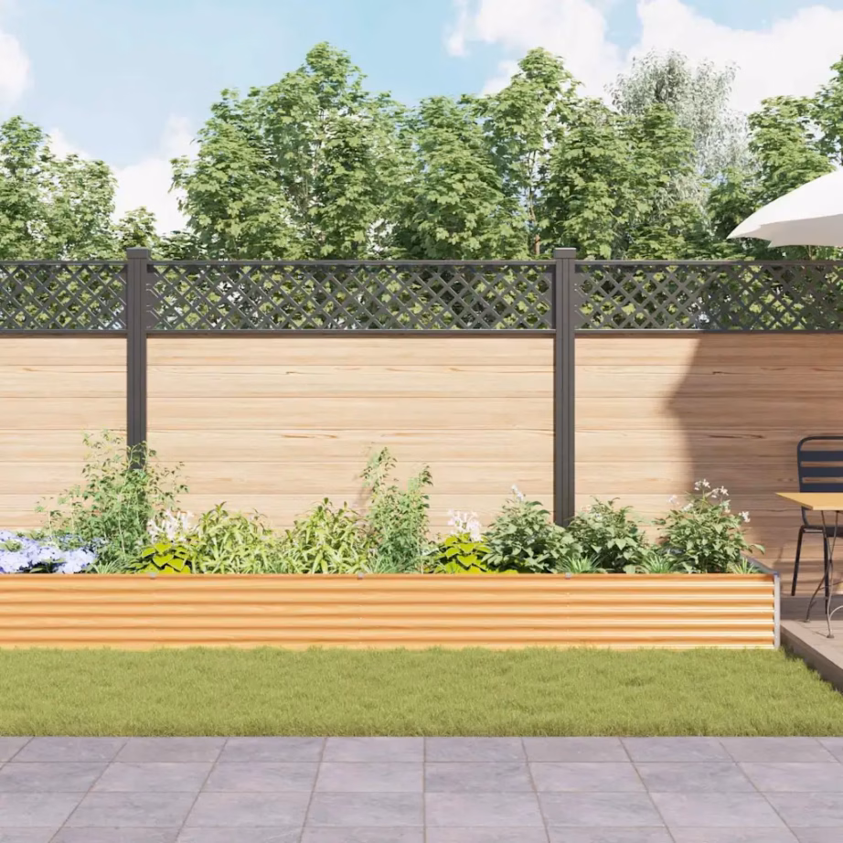 Kõrgendatud aiakast tsingitud terasest, helepruun, 485 x 100 x 36 cm – 4