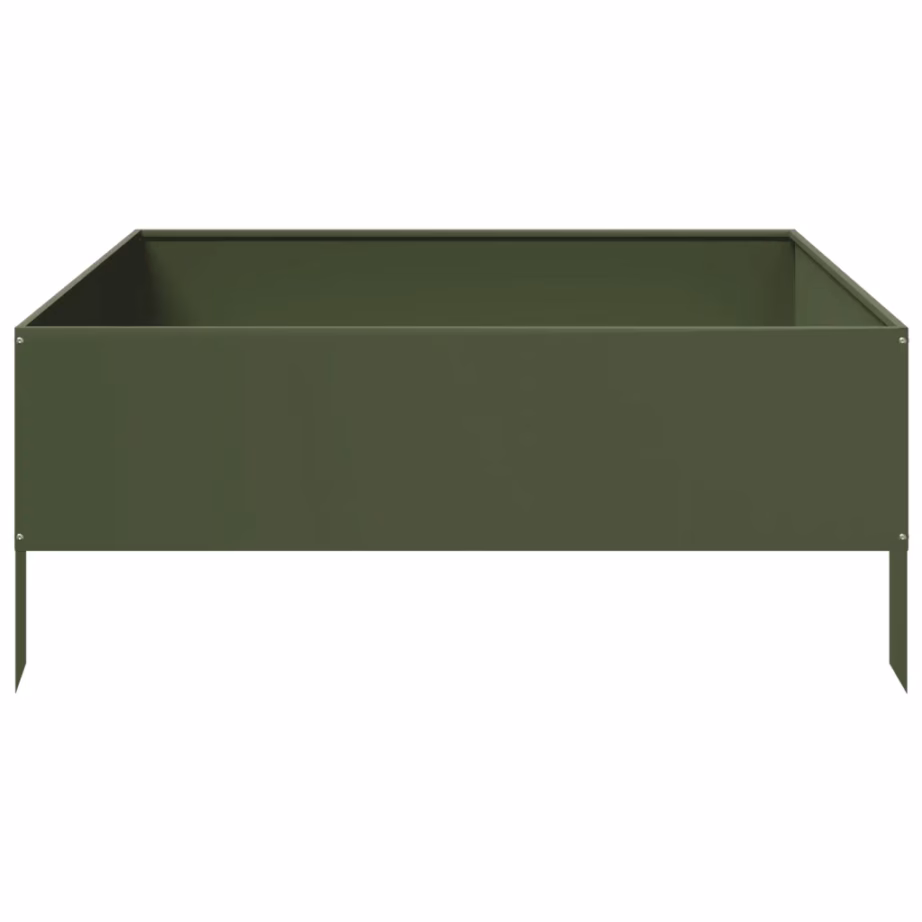 Kõrgendatud aiataimelava, oliiviroheline teras, 100 x 100 x 25 cm – 5