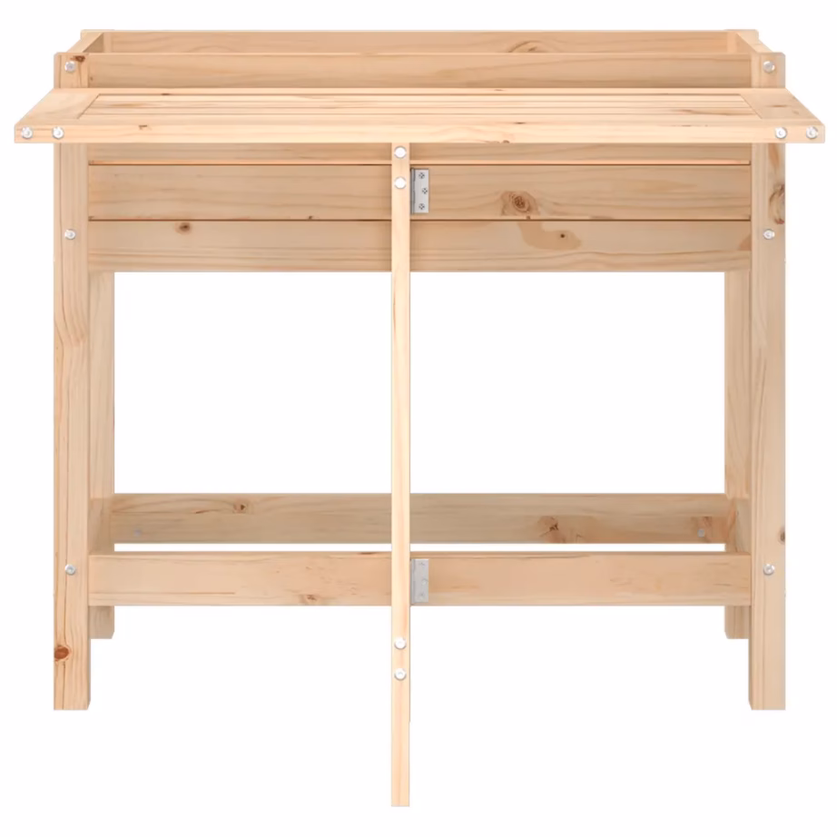 Kõrgendatud taimekast kokkupandava lauaplaadiga, töötlemata männipuit, 84 x 73 x 75 cm – 4