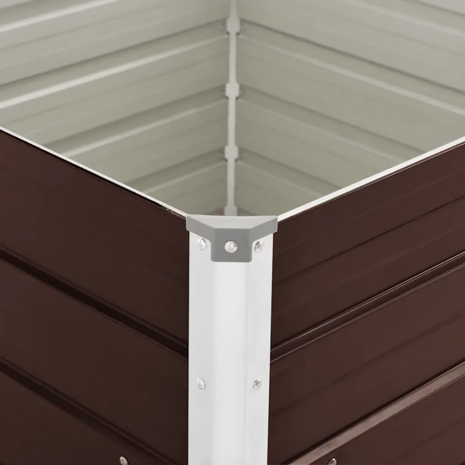 Kõrgendatud peenrakast avatud põhjaga, pruun tsingitud teras, 100 x 100 x 77 cm – 11