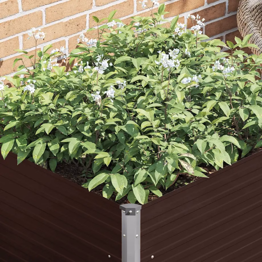 Kõrgendatud peenrakast avatud põhjaga, pruun tsingitud teras, 100 x 100 x 77 cm – 4