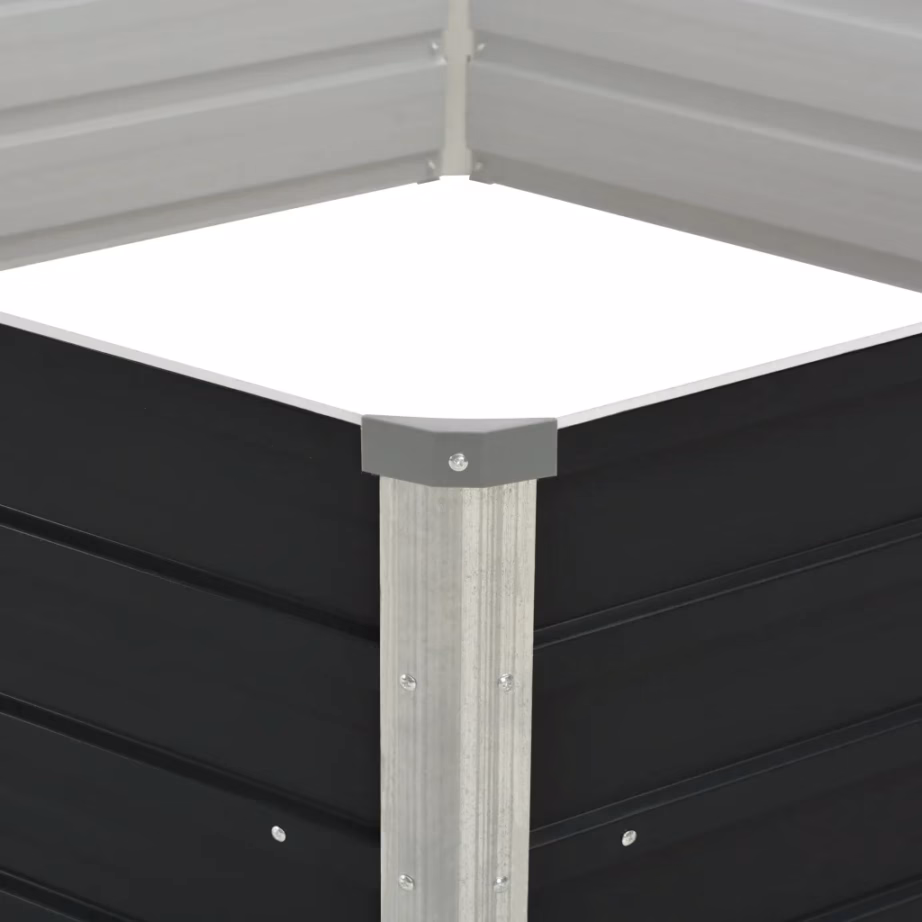 Kõrgendatud peenrakast tsingitud terasest, antratsiithall, 129 x 129 x 45 cm – 4