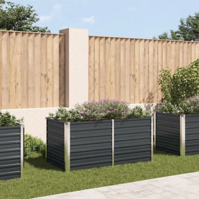 Kõrgendatud peenrakast, antratsiithall tsingitud teras, 160 x 80 x 77 cm